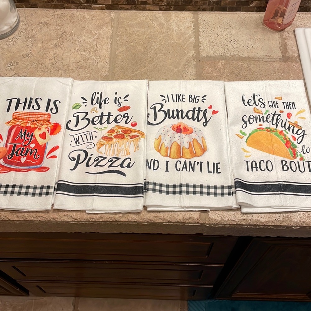 4 decorative dish towels for sale- new, never used